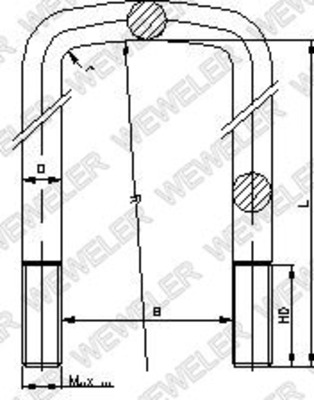 U-BOLT A-M18X2-91X230-K